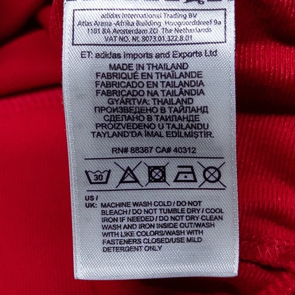 Adidas Boys Track Jacket Boys XL Red White Stripes Trefoil Full Zip Retro Sporty